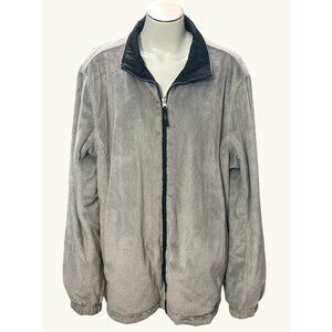 Reversible Quilted & Faux Suede Jacket With Zipper & Elastic Cuffs